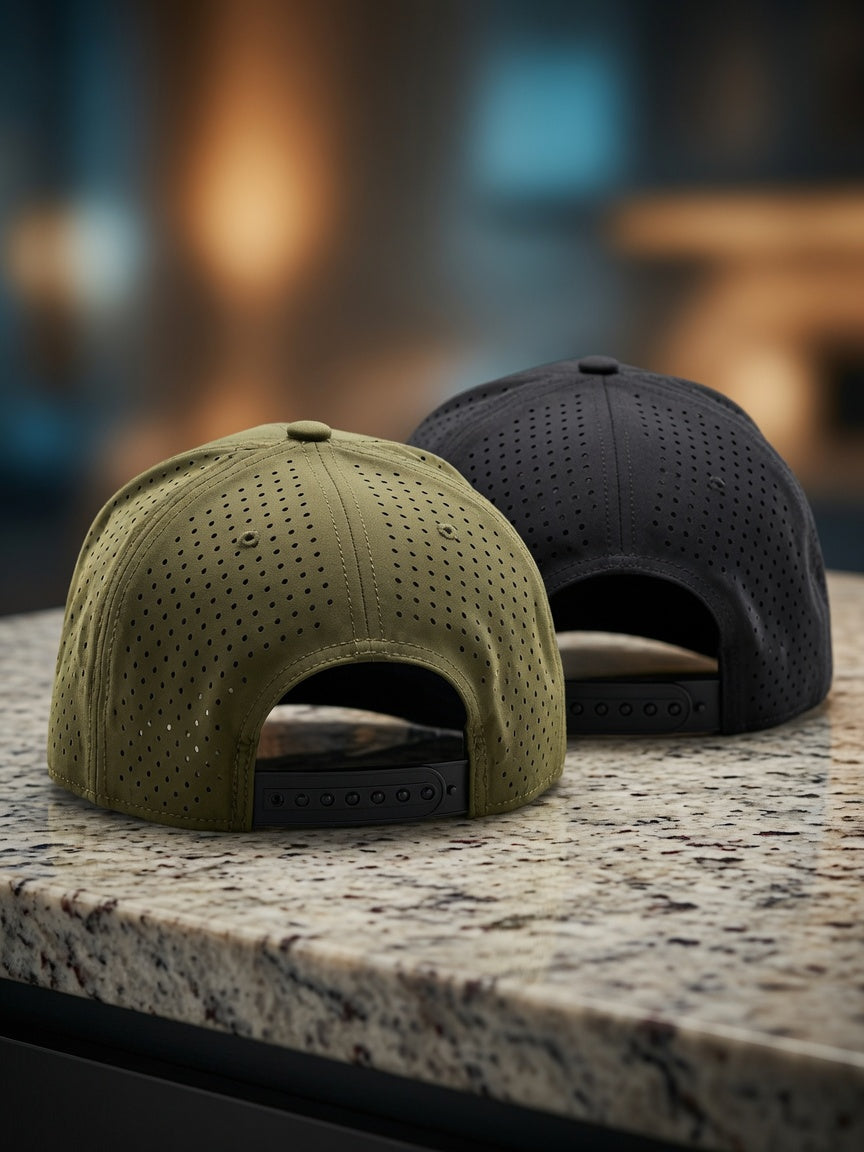 OD green SRT performance hat grey patch . (6 panel ) rubber SnapBack